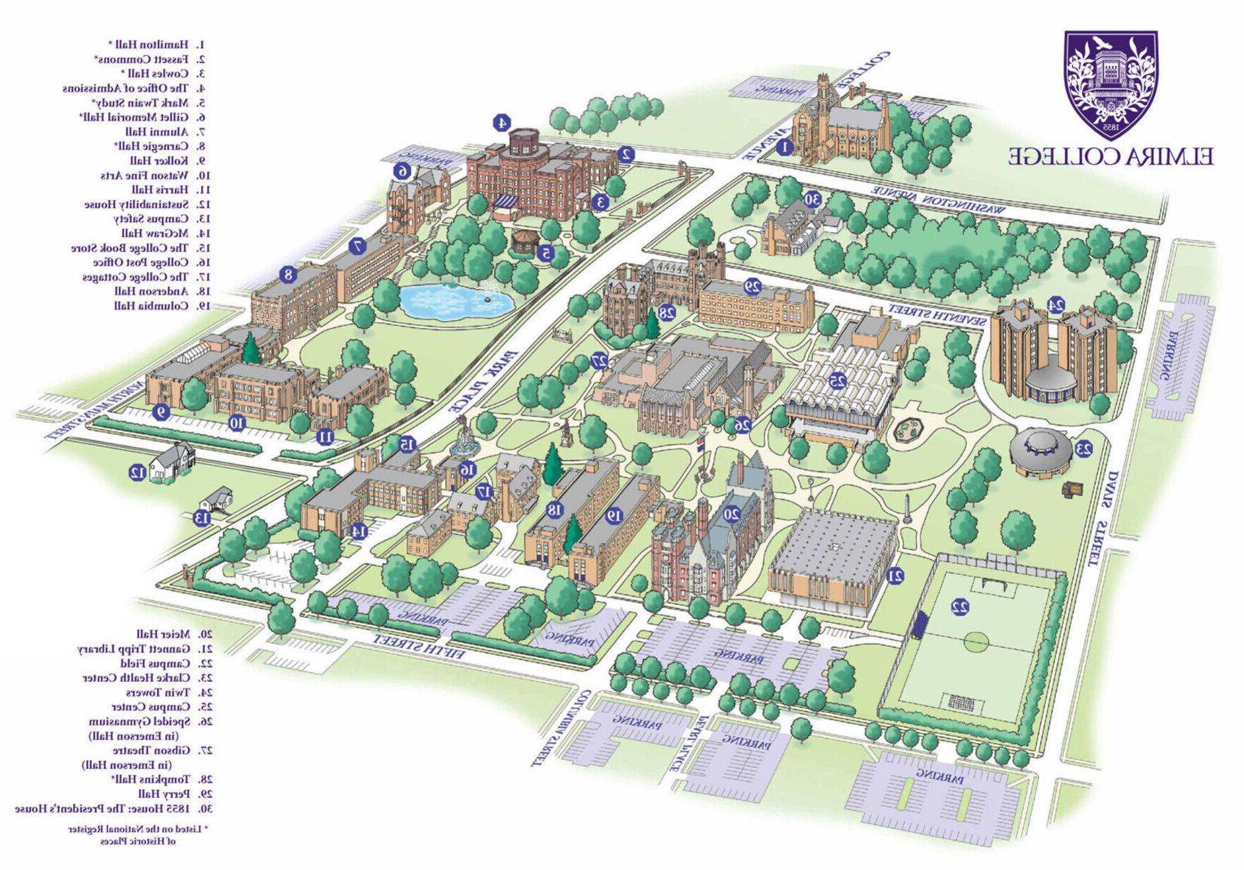 Elmira College Campus Map